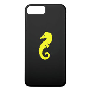 Ocean Glow_Yellow-on-Black Seahorse iPhone 8 Plus/7 Plus Case