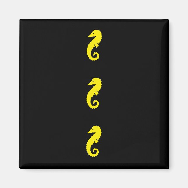 Ocean Glow_Yellow Seahorse Magnet (Front)
