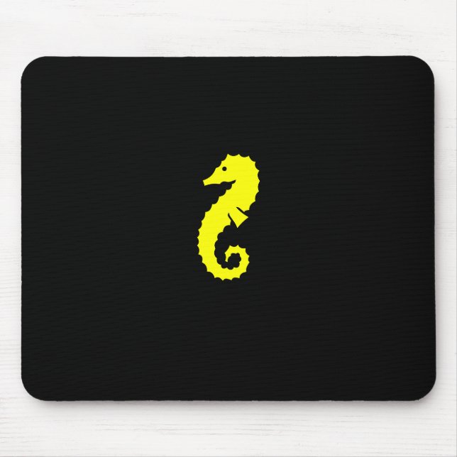 Ocean Glow_Yellow Seahorse Mouse Mat (Front)