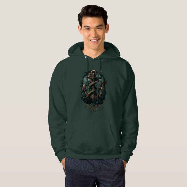 Ocean Grave Kraken Anchor Dark Fantasy  Hoodie (Front Full)
