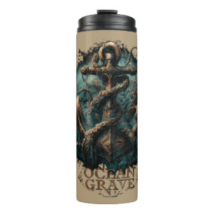 Ocean Grave Kraken Anchor Dark Fantasy Thermal Tumbler