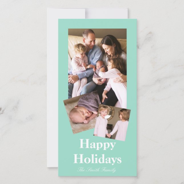 Ocean Green Colour Holiday Card (Front)