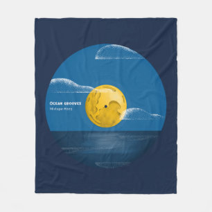 Ocean Grooves Vinyl Ocean Night Art Fleece Blanket