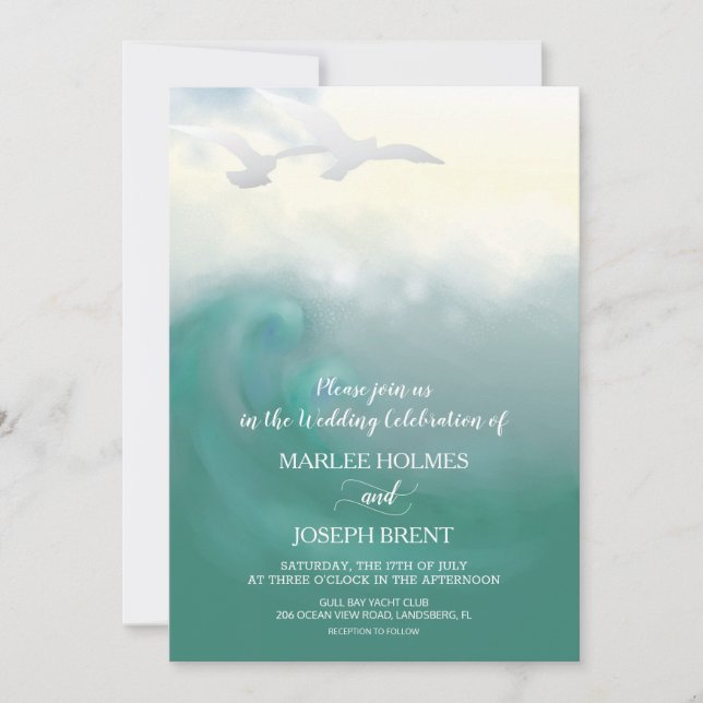 Ocean Gulls Invitation (Front)