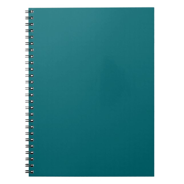 Ocean Harbour Blue, Teal Jewel Tone Solid Colour Notebook (Front)