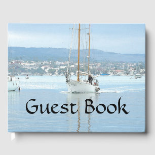 Ocean Harbour Sailboat Sailing Dawn Guest Book