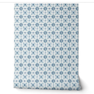 Ocean Harmony Tiles Mini Soft Teal, White Coastal Wallpaper