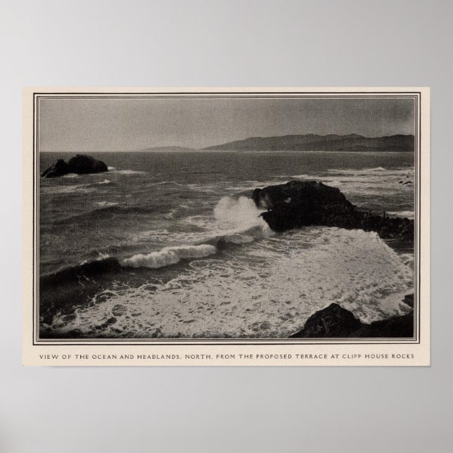 Ocean, headlands from Cliff House Rocks Poster (Front)