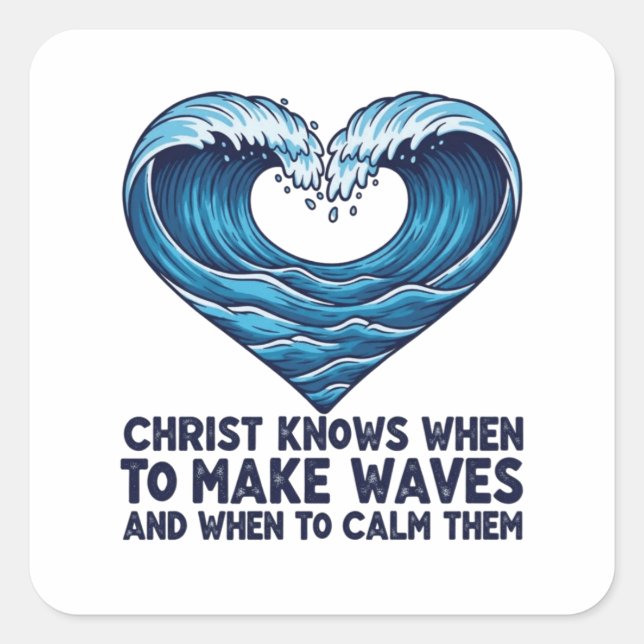  Ocean Heart: Divine Wisdom Square Sticker (Front)