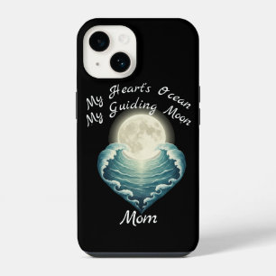 Ocean Heart Guiding Moon Mom iPhone 14 Case