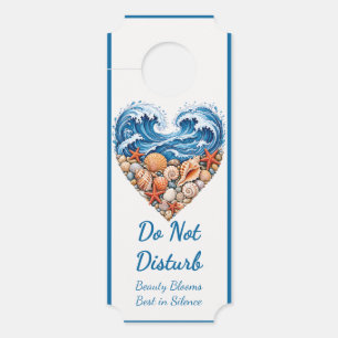 Ocean Heart Waves and Shells – Coastal Personalise Door Hanger