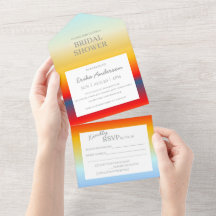 Ocean Horizon Bridal Shower All in One Invitation