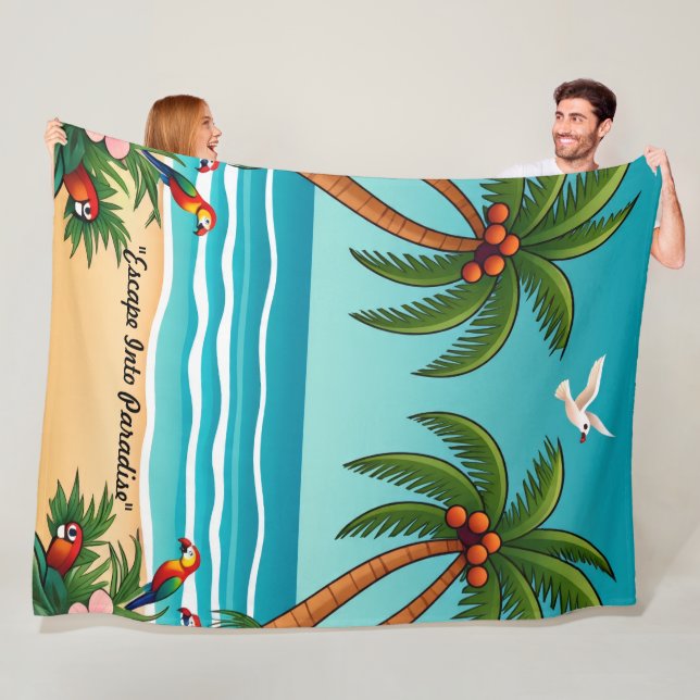 "Ocean Horizon Escape" Fleece Blanket (In Situ)