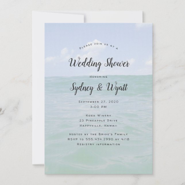 Ocean Horizon Wedding Shower Invitation Template (Front)