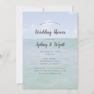 Ocean Horizon Wedding Shower Invitation Template
