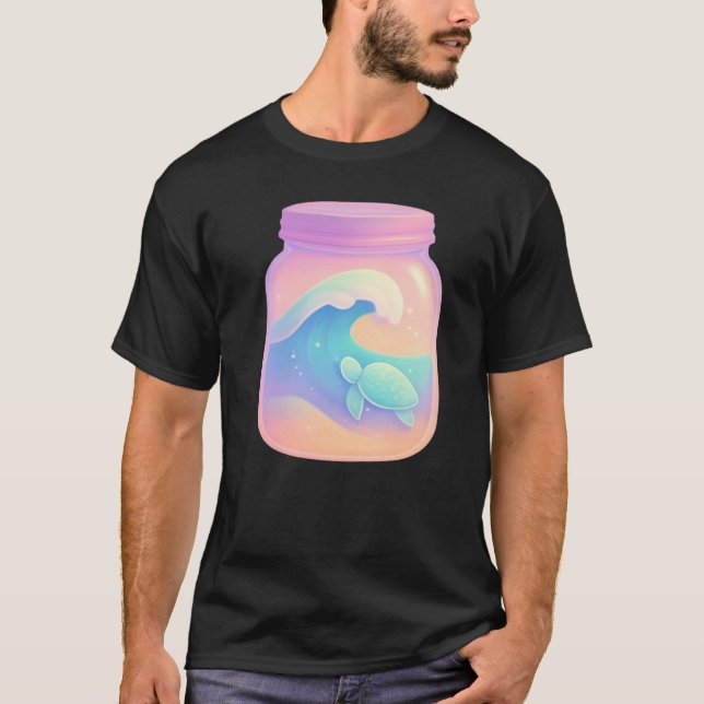 Ocean in a Jar – Pastel Gradient Art T-Shirt (Front)