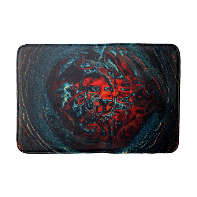 Ocean Inferno Red Glow Bath Mat (Front)