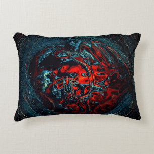 Ocean Inferno Red Glow Decorative Cushion