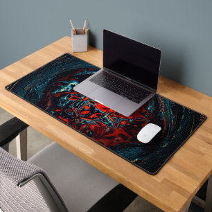 Ocean Inferno Red Glow Desk Mat