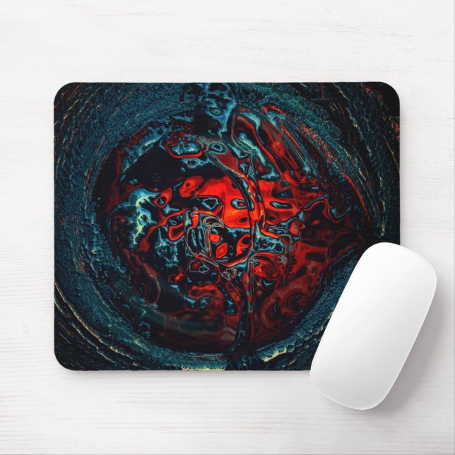 Ocean Inferno Red Glow Mouse Mat (With Mouse)