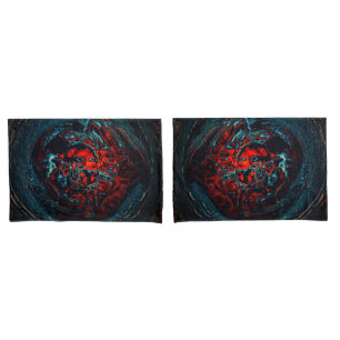 Ocean Inferno Red Glow Pillowcase