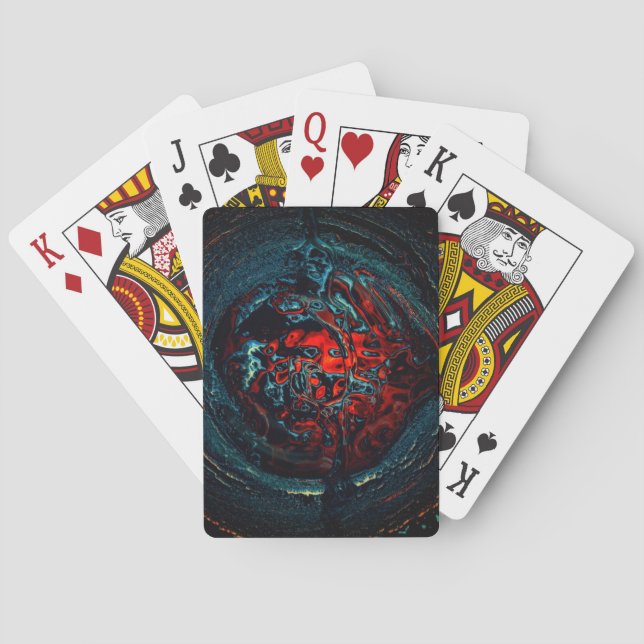 Ocean Inferno Red Glow Playing Cards (Back)