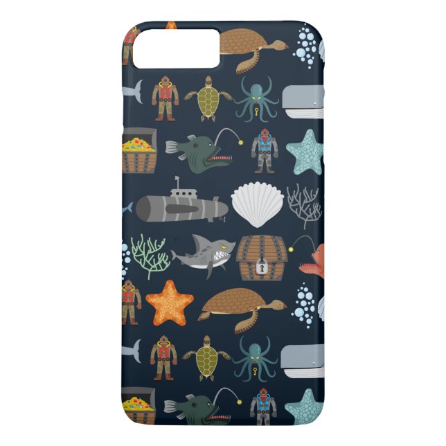 Ocean Inhabitants Pattern 1 Case-Mate iPhone Case (Back)