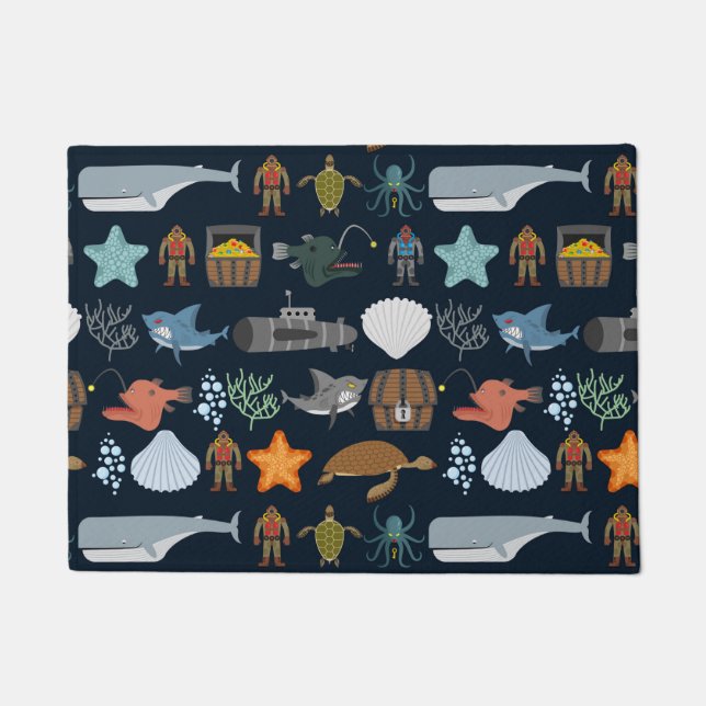Ocean Inhabitants Pattern 1 Doormat (Front)