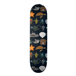 Ocean Inhabitants Pattern 1 Skateboard