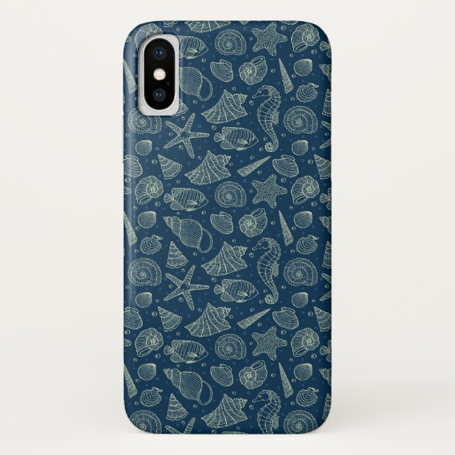 Ocean Inhabitants Pattern 2 Case-Mate iPhone Case (Back)
