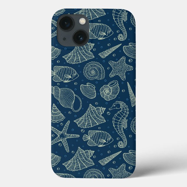 Ocean Inhabitants Pattern 2 Case-Mate iPhone Case (Back)