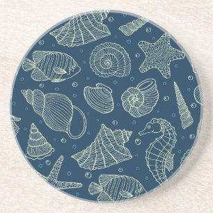 Ocean Inhabitants Pattern 2 Coaster