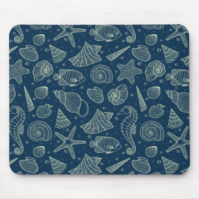 Ocean Inhabitants Pattern 2 Mouse Mat (Front)