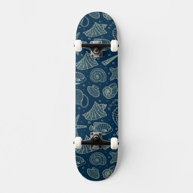 Ocean Inhabitants Pattern 2 Skateboard (Front)
