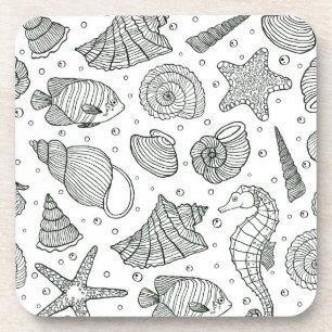 Ocean Inhabitants Pattern 3 Coaster