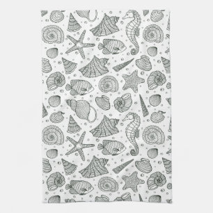 Ocean Inhabitants Pattern 3 Tea Towel