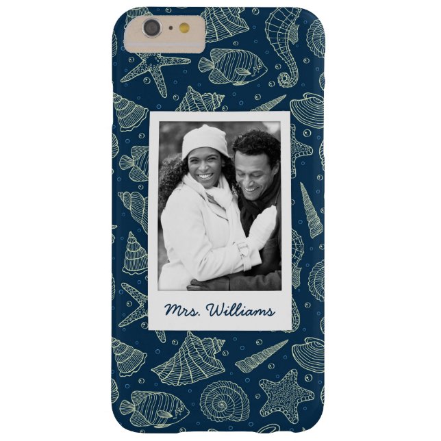 Ocean Inhabitants Pattern | Your Photo & Name Case-Mate iPhone Case (Back)