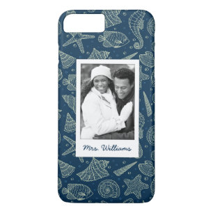 Ocean Inhabitants Pattern   Your Photo & Name iPhone 8 Plus/7 Plus Case