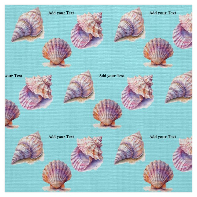 Ocean Inpired Theme Watercolor Shells Fabric (Swatch)