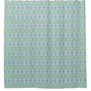 Ocean-Inspired Blue and Green Shower Curtain