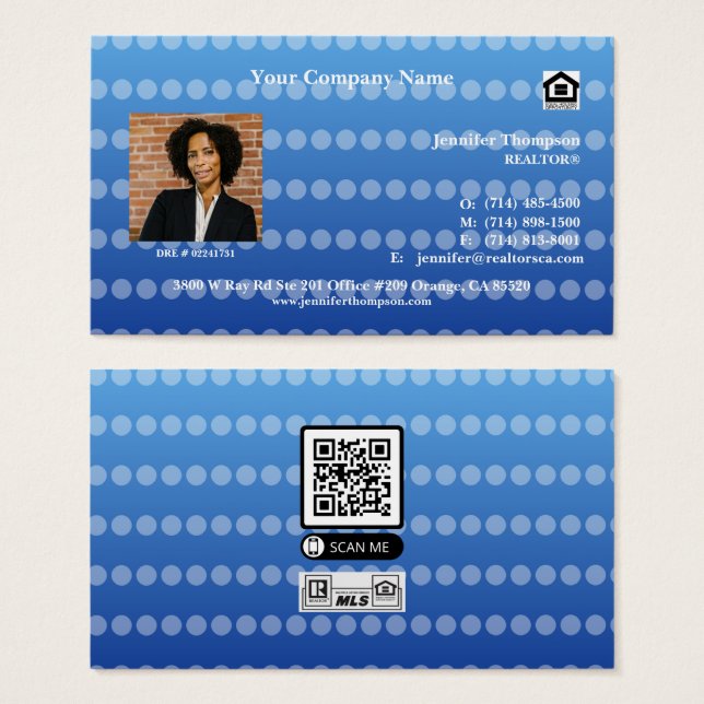 Ocean-Inspired Blue Business Card (Front & Back)