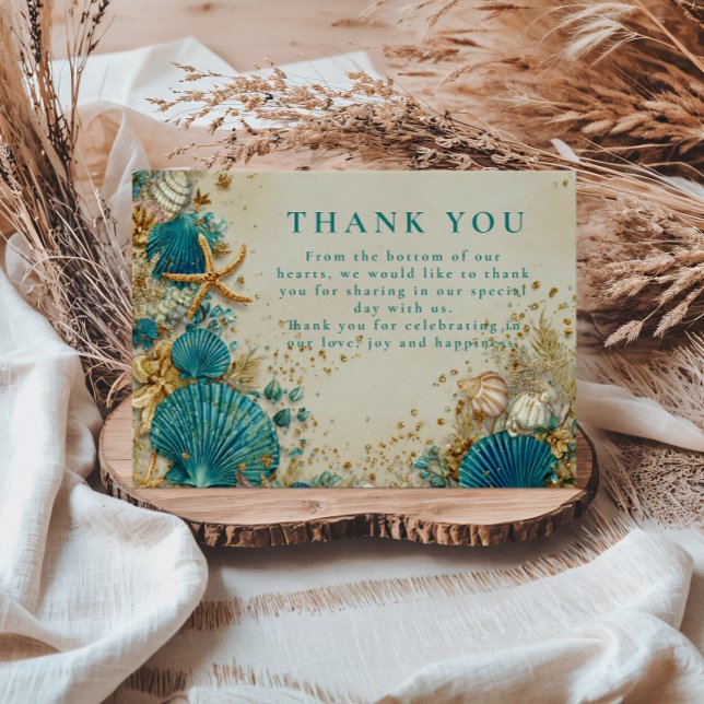 Ocean Inspired Seashell Wedding Thank You Card (Creator Uploaded)