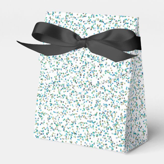 Ocean Inspired Speckled Dots  Favour Box (Front Side)