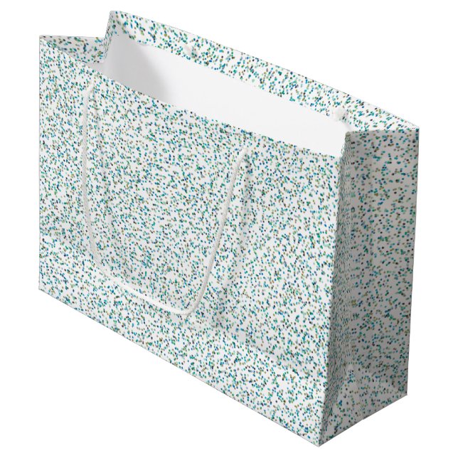 Ocean Inspired Speckled Dots  Large Gift Bag (Front Angled)