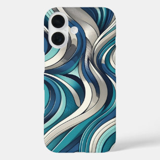 Ocean-Inspired Wave Pattern iPhone 16 Case