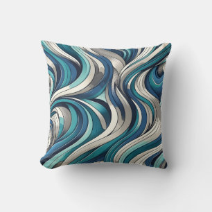 Ocean-Inspired Wave Pattern Cushion
