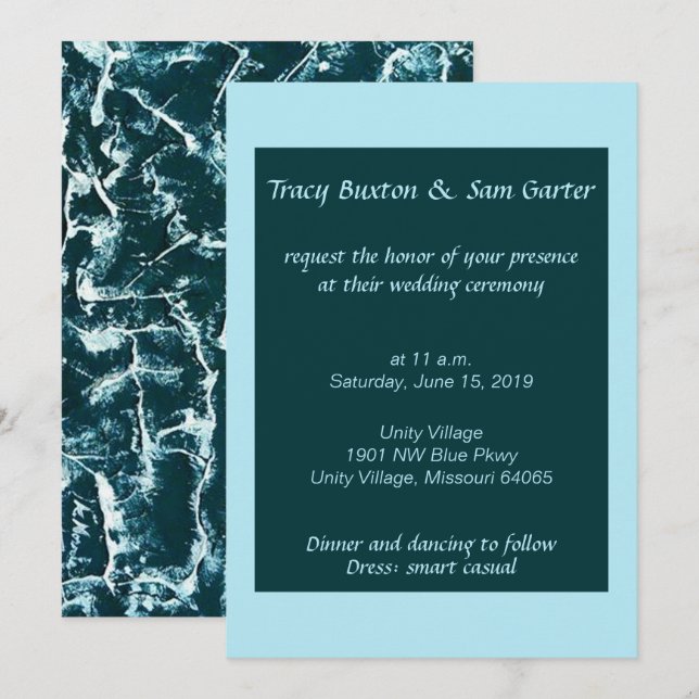 Ocean Inspired Wedding Invitation (Front/Back)