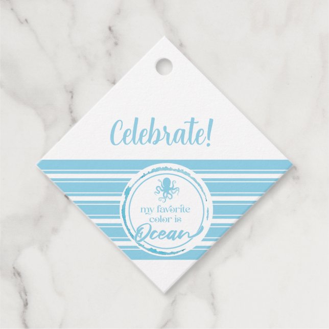 Ocean is my favourite  favour tags (Front)