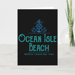 Ocean Isle Beach North Carolina Nautical Design  Card