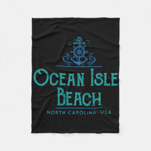 Ocean Isle Beach North Carolina Nautical Design Fleece Blanket